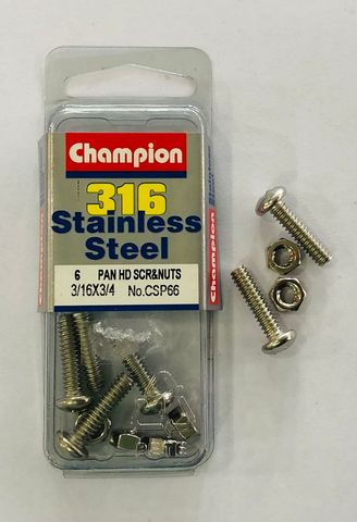 3/16 x 3/4 PAN HD SCREWS