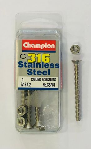 3/16 x 2" C/SUNK SCREWS