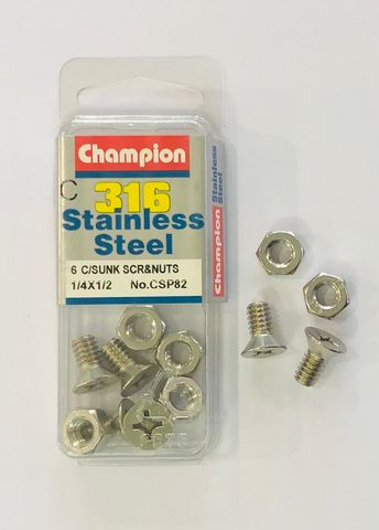 *1/4 x 1/2 C/SUNK SCREWS