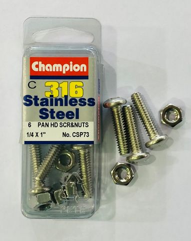 *1/4 x 1"  PAN HD SCREWS