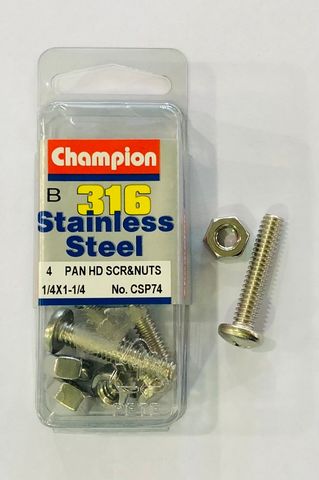 1/4 x 1 1/4 PAN HD SCREWS