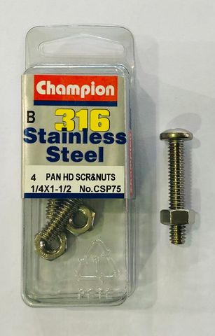 *1/4 x 1 1/2 PAN HD SCREWS