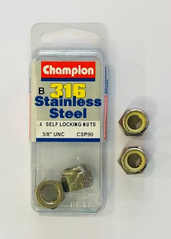 *3/8 UNC HEX NYLOC NUTS 316