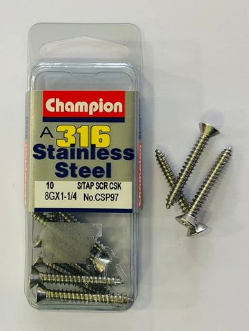 *8G x 1 1/4 S/TAPP SCREWS C/SUNK