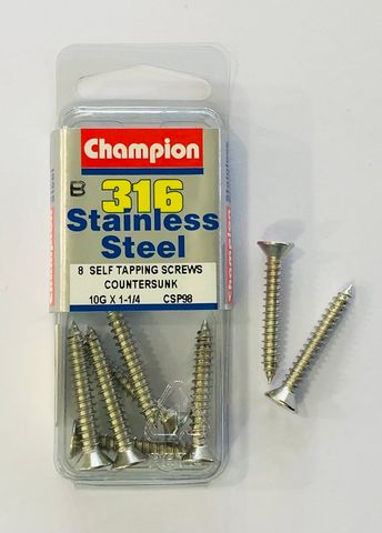 *10G x 1 1/4 S/TAPP SCREWS C/SUNK