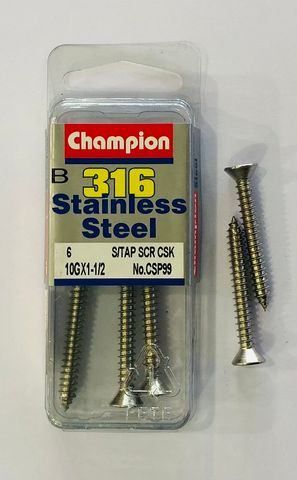 10G x 1 1/2 S/TAPP SCREWS C/SUNK