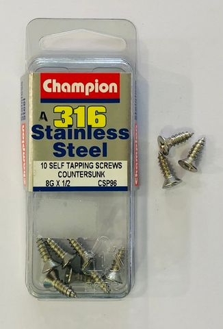 8G x 1/2 S/TAPP SCREWS C/SUNK