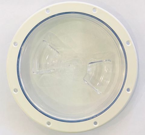 6" WHITE/CLEAR LID