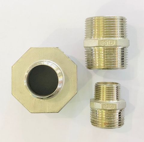 HEX NIPPLE 316 S/S 1/2" x 1/4"