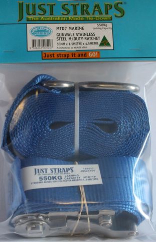 RATCHET TIE DOWN S/S 50MM X 6M H/D WEB
