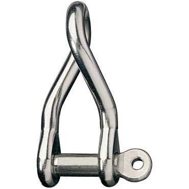 TWISTED D SHACKLE 9.5MM PL B/S 4500KG