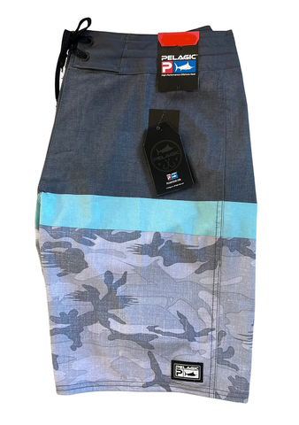 PELAGIC SHORT STACKED CAMO GREY 32