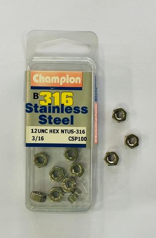 * 3/16 UNC HEX NUTS 316
