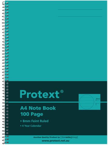 Protext A4 100pg Note Book - Aqua