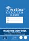 Writer Premium 96pg Transition Story Book 1/2pg Plain-1/2 pg ruled, 24mm solid-24mm Dtd Thirds ruled + red margin