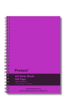 Protext A5 200pg Twin Wire PP Note Book - Special (Magenta)