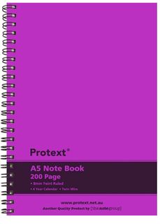 Protext A5 200pg Twin Wire PP Note Book - Special (Magenta)