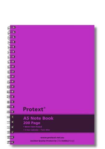Protext A5 200pg Twin Wire PP Note Book - Special (Magenta)