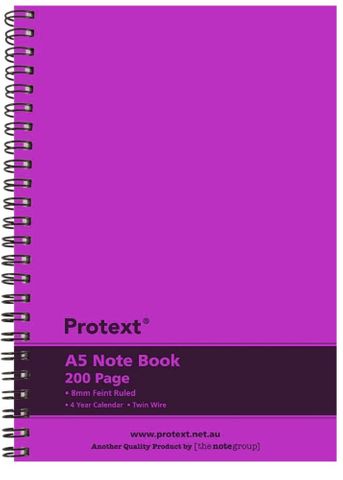 Protext A5 200pg Twin Wire PP Note Book - Special (Magenta)