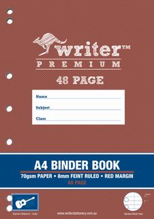 Writer Premium A4 48pg 8mm Ruled Binder Book