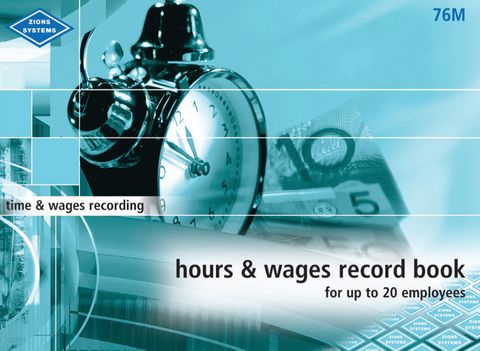 Hours and Wages Record Book - Medium No. 76M