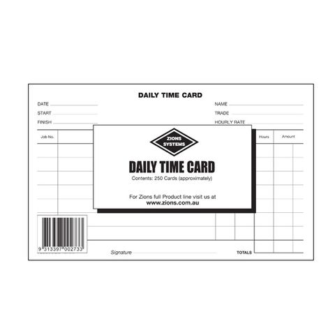 Daily Time Card pk250