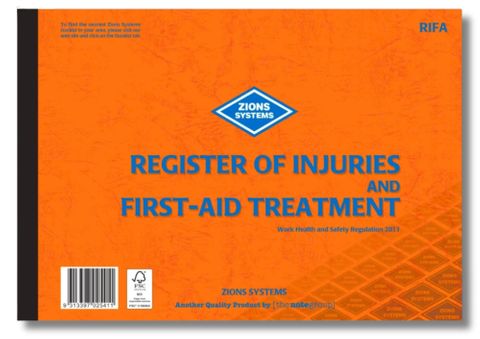 Register of Injuries and First-Aid Treatment Book