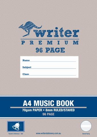 Writer Premium A4 96pg Music Exercise Book