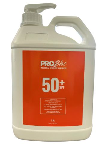 Pro Bloc 50+ Sunscreen 2.5 Litre Pump Bottle