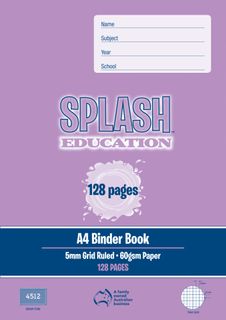 Splash A4 128pg 5mm Grid Binder Book