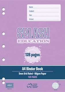 Splash A4 128pg 5mm Grid Binder Book
