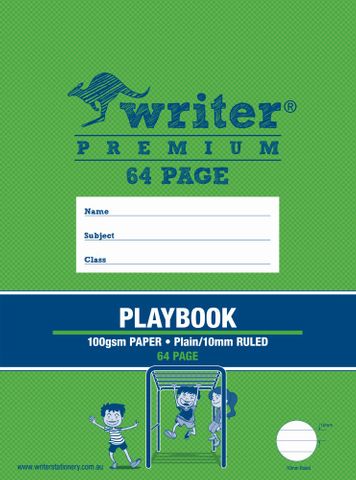 Writer Premium 330x240mm 64pg Plain/10mm Solid Ruled Playbook