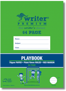 Writer Premium 330x240mm 64pg Plain/10mm Solid Ruled Playbook
