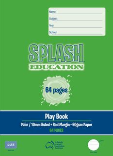Splash 330x240mm 64pg Plain/10mm Solid Ruled Playbook