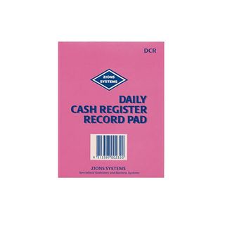 Daily Cash Register Record Pad