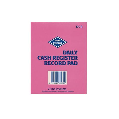 Daily Cash Register Record Pad