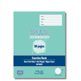 Splash 9*7 96pg 8mm Ruled Exercise Book
