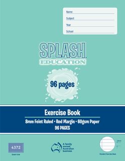 Splash 9*7 96pg 8mm Ruled Exercise Book
