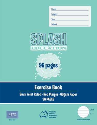 Splash 9*7 96pg 8mm Ruled Exercise Book
