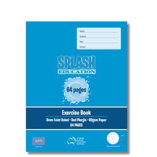 Splash 9*7 64pg 8mm Ruled Exercise Book