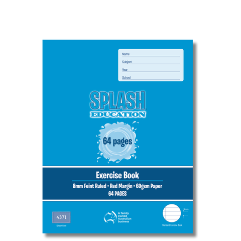 Splash 9*7 64pg 8mm Ruled Exercise Book