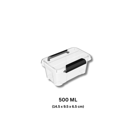 Protext 500mL Clear Storage Tub with clip lock lid