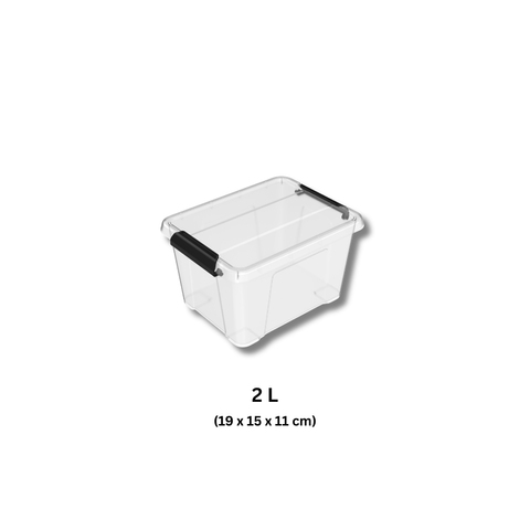 Protext 2ltr Clear Storage Tub with clip lock lid
