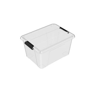 Protext 15ltr Clear Storage Tub with clip lock lid