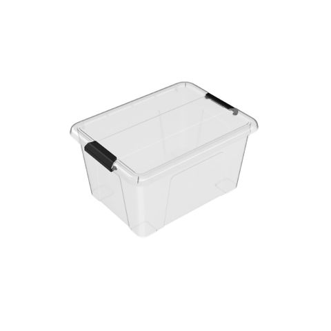 Protext 15ltr Clear Storage Tub with clip lock lid