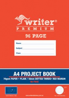 Writer Premium A4 96pg Plain/18mm Dotted Thirds Project Book