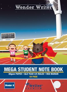 Wonder Writer 330x240mm 64pg Qld Yr3/4 Ruled Mega Exercise Book