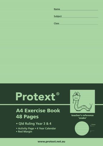 Protext A4 48pg Qld Yr3/4 Exercise Book