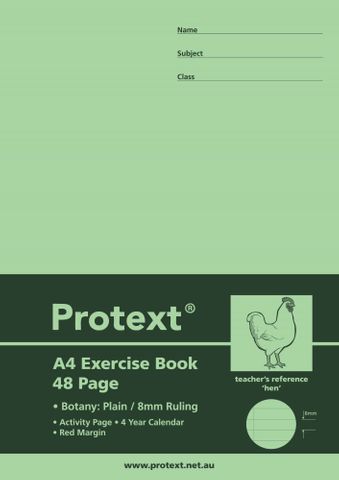 Protext A4 48pg 8mm Ruled Botany Book