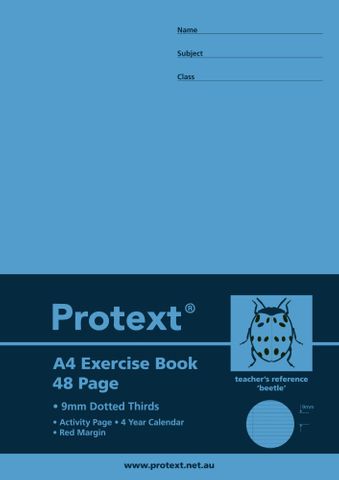 Protext A4 48pg 9mm Dotted Thirds Exercise Book
